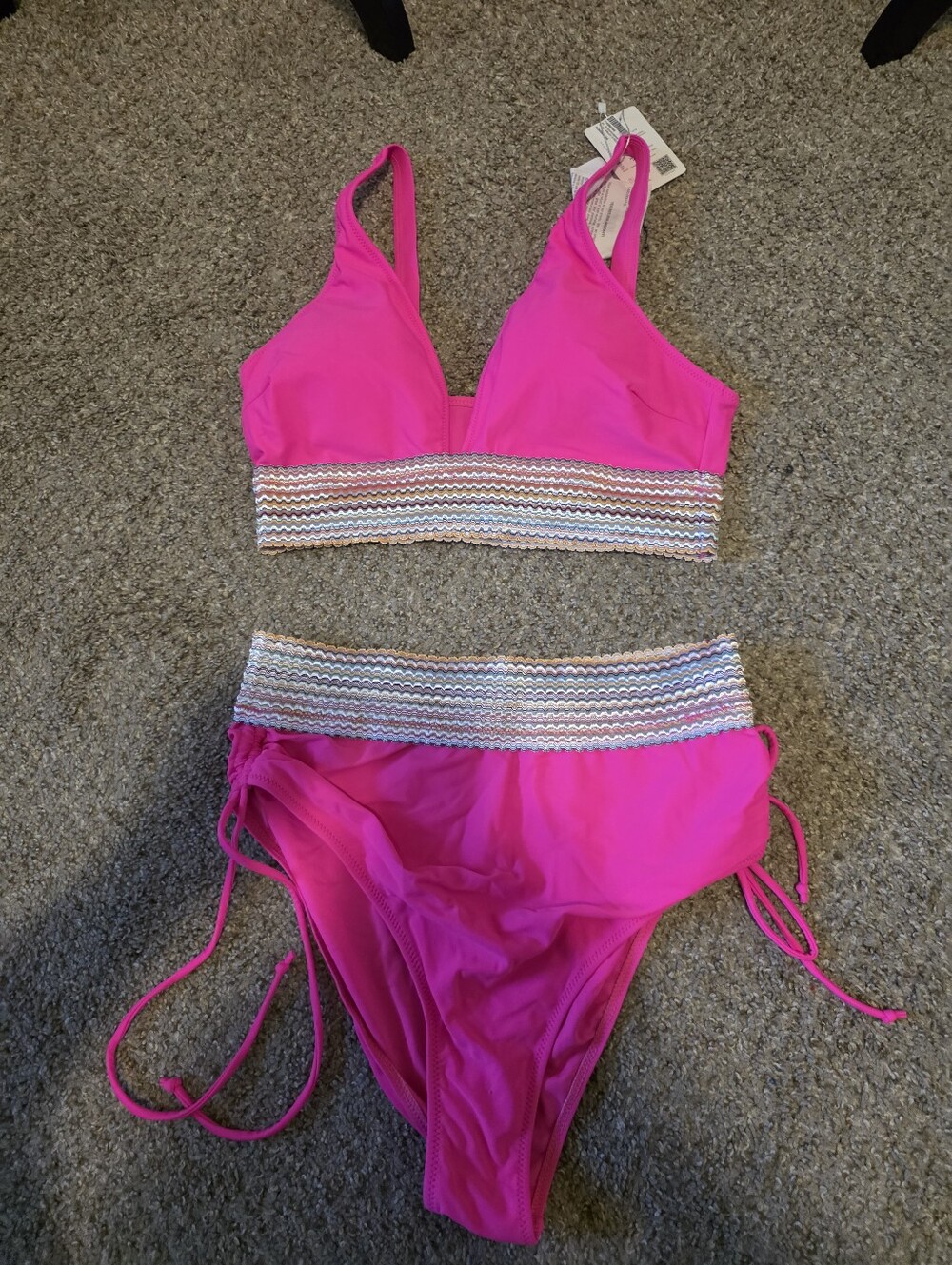 Kohl's Bright Pink Bikini Set with Metallic Trim